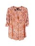 BCBGMAXAZRIA 100% Polyester Paisley Orange Pink 3/4 Sleeve Blouse Size L - photo 1