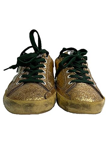 Golden Goose Golden Goose Super Star Low-Top Sneakers in Metallic Gold Glitter (view 2)