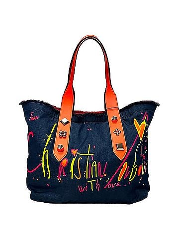 Christian Louboutin Christian Louboutin Frangibus Tote Bag In Navy Blue Denim (view 1)