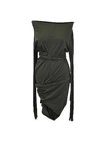 Rick Owens Rick Owens Lilies Mid-Length Dress in Green Viscose (view 1)