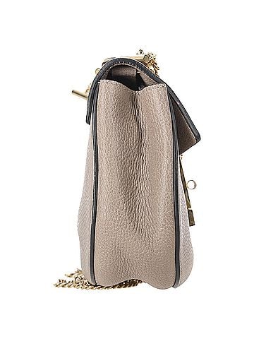 Chloé Chloé Pebbled Small Drew Bag in Beige Leather (view 2)