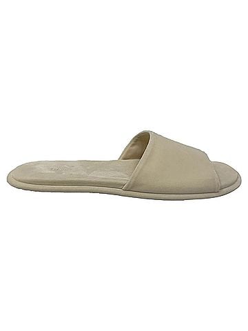 The Row  The Row Canal Slippers in Ivory Velvet (view 1)