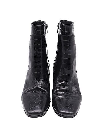 Givenchy Givenchy Crocodile Stamped Ankle Boots in Black Leather (view 2)
