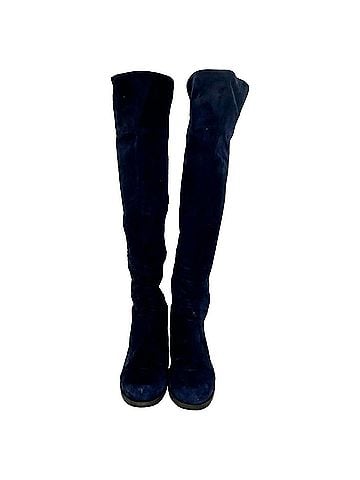 Stuart Weitzman Stuart Weitzman Knee Length Boots in Navy Blue Suede  (view 2)