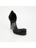 Gucci 100% Satin Black Bow Strap Sandal Heel Size Size EU 36 1/2 - photo 2