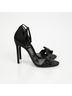 Gucci 100% Satin Black Bow Strap Sandal Heel Size Size EU 36 1/2 - photo 3