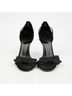 Gucci 100% Satin Black Bow Strap Sandal Heel Size Size EU 36 1/2 - photo 4