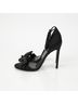 Gucci 100% Satin Black Bow Strap Sandal Heel Size Size EU 36 1/2 - photo 10