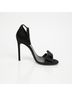 Gucci 100% Satin Black Bow Strap Sandal Heel Size Size EU 36 1/2 - photo 7