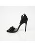 Gucci 100% Satin Black Bow Strap Sandal Heel Size Size EU 36 1/2 - photo 8