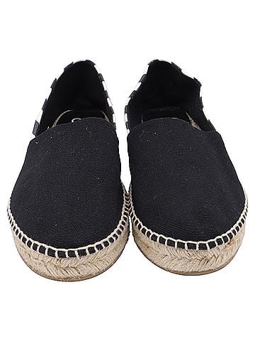 OFF-WHITE Off-White Striped Slip-on Espadrille Flats in Black Canvas (view 2)