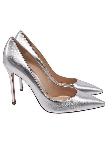 Gianvito Rossi Gianvito Rossi Gianvito Pointed Pumps in Silver Leather (view 1)