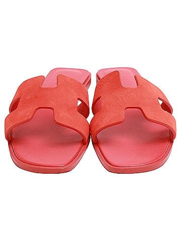 Hermès Hermès Oran Sandals in Orange Suede (view 2)