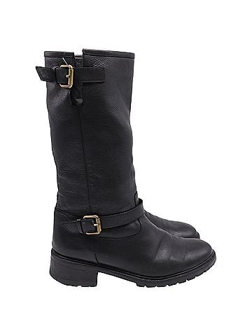 Fendi Fendi Fur Lined Motorcycle Boots in Black Leather (view 1)