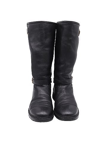 Fendi Fendi Fur Lined Motorcycle Boots in Black Leather (view 2)