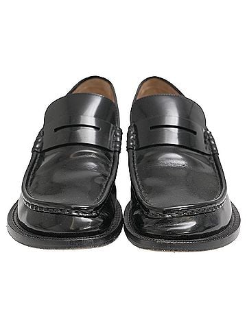 Loewe Loewe Terra Kitten-Heel Penny Loafers in Black Leather (view 2)