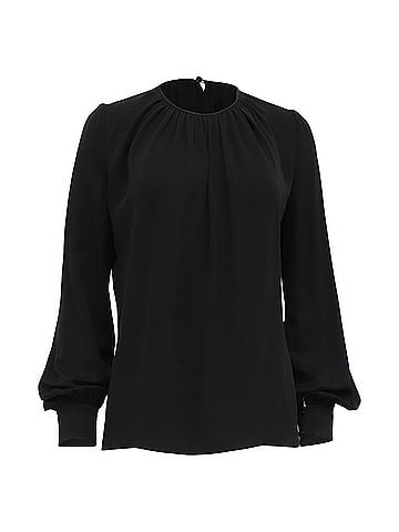 Tom Ford  Tom Ford Crewneck Blouse in Black Silk (view 1)