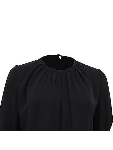 Tom Ford  Tom Ford Crewneck Blouse in Black Silk (view 2)
