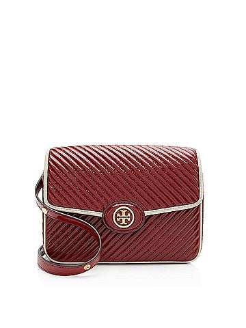 Tory Burch Tory Burch Quilted Patent Leather Robinson Shoulder Bag (view 1)