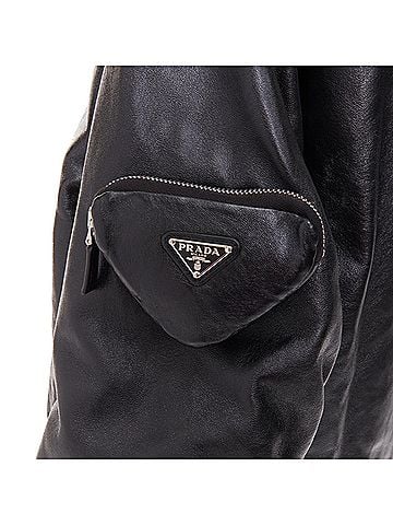 Prada PRADA  Raf Simons 2021 Runway lambskin triangle pouch oversized bomber IT38 XS (view 2)