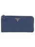 Prada 100% Leather Blue Metal Logo Long Wallet One size - photo 3