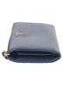 Prada 100% Leather Blue Metal Logo Long Wallet One size - photo 5