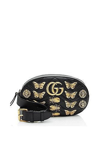 Gucci Gucci Matelasse Leather GG Marmont Animal Studs Belt Bag - Size 34 / 75 (view 1)