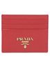 Prada 100% Leather Red Triangular Logo Card Holder One size - photo 3