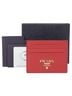 Prada 100% Leather Red Triangle Logo Card Holder One size - photo 1