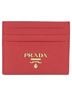 Prada 100% Leather Red Triangle Logo Card Holder One size - photo 3