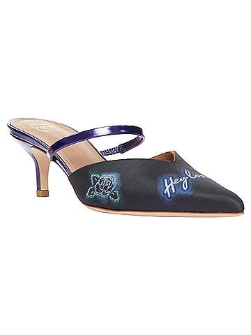 Malone Souliers Malone Souliers Marla Hey Lover blue black brocade satin strapped mules EU37 (view 2)