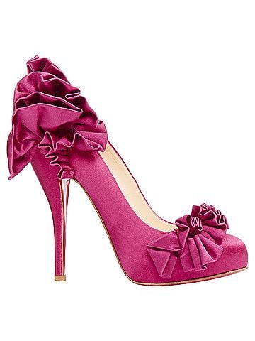 Christian Louboutin Christian Louboutin Escandria 120 Satin cranberry pink ruffle platform EU37.5 (view 1)