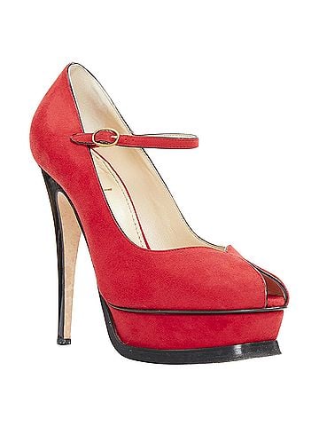Saint Laurent Yves Saint Laurent Rive Gauche Tribute Maryjane suede tulip peep platform EU36.5 (view 1)