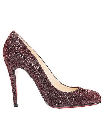 Christian Louboutin Christian Louboutin Ron Ron 100 Glitter Oxblood red almond toe pump EU37.5 (view 1)