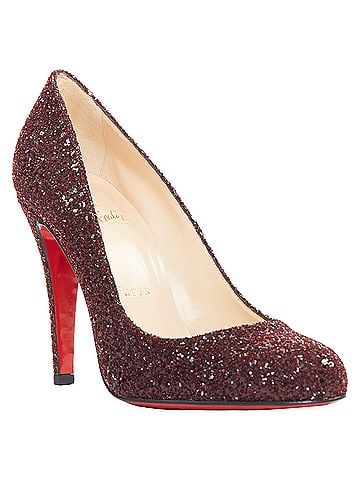 Christian Louboutin Christian Louboutin Ron Ron 100 Glitter Oxblood red almond toe pump EU37.5 (view 2)