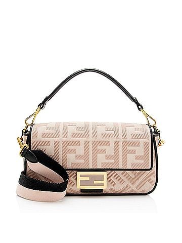 Fendi Fendi FF Embroidered Canvas Baguette Shoulder Bag (view 1)