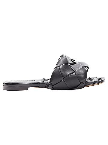 Bottega Veneta Bottega Veneta Lido black intrecciato maxi woven leather flat sandals EU37 (view 1)