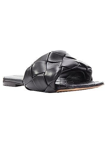 Bottega Veneta Bottega Veneta Lido black intrecciato maxi woven leather flat sandals EU37 (view 2)