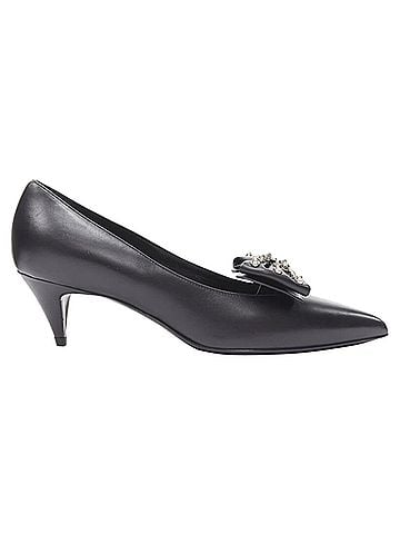 Saint Laurent Saint Laurent silver spike studded bow point toe pump EU37 (view 2)