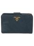 Prada 100% Leather Blue Metal Logo Wallet One size - photo 3