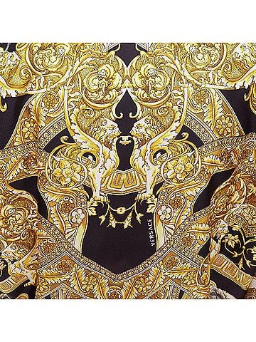 Versace VERSACE 100% silk white gold Barocco chain print cropped bomber IT40 S (view 2)