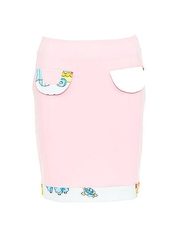 Moschino MOSCHINO COUTURE! 2022 Runway Calico Animals pink cream mini skirt IT38 XS (view 1)