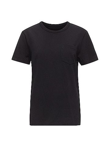 Tom Ford TOM FORD black TF logo embroidered pocketed round neck tshirt IT46 XL (view 1)
