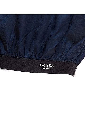 Prada PRADA 2022 Re-Nylon navy blue white logo cropped boxy shirt IT38 XS (view 2)