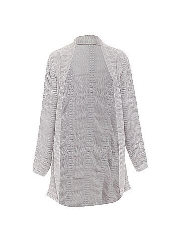 Helmut Lang HELMUT LANG 100% linen light grey knit long sleeve open cardigan XS (view 1)