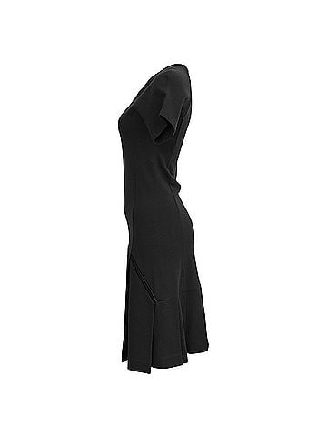Theory Theory Scoop Neck Drop-Waist Mini Dress in Black Viscose (view 2)