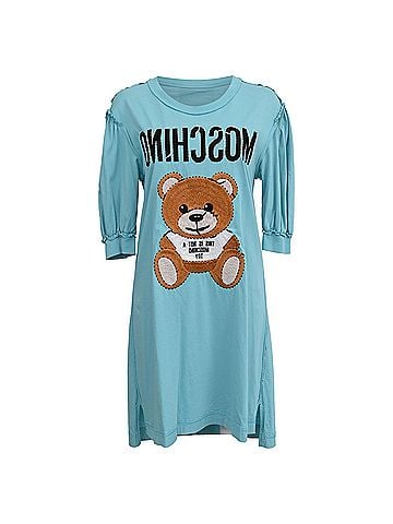 Moschino Moschino Couture T-shirt Dress in Light Blue Cotton (view 1)