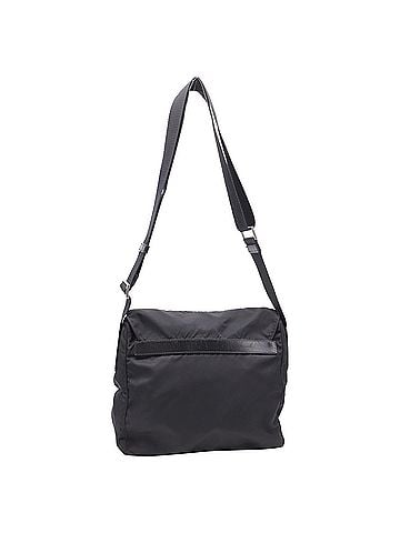 Prada Prada Re-Nylon Vela Single Buckled Messenger Bag in Black Polyamide  (view 2)