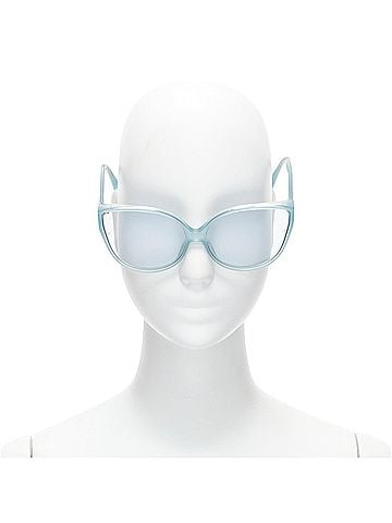 Linda Farrow Linda Farrow LFL656/9 blue acetate clear lens oversized sunglasses (view 1)