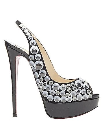 Christian Louboutin Christian Louboutin Deja Vu 150 black patent eyeball peeptoe sling platform EU36 (view 1)